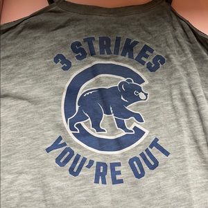 Cropped VS PINK Chicago Cubs cold solder top